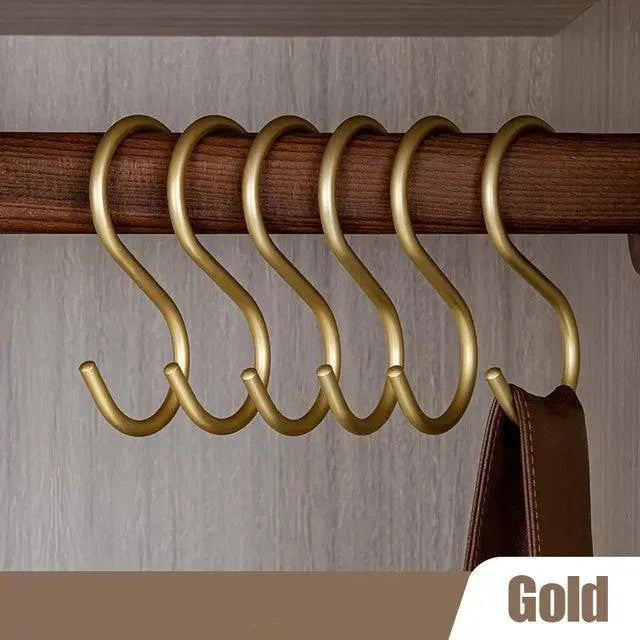 LuxeHold | Elegante S-vormige haakhouders, stijlvolle metalen kledinghangers, (set van 5)