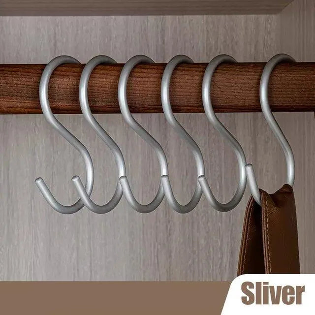 LuxeHold | Elegante S-vormige haakhouders, stijlvolle metalen kledinghangers, (set van 5)