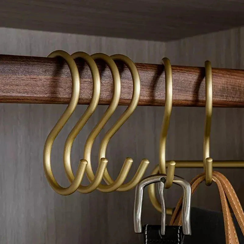 LuxeHold | Elegante S-vormige haakhouders, stijlvolle metalen kledinghangers, (set van 5)