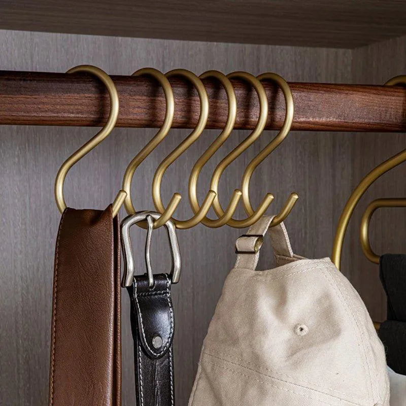 LuxeHold | Elegante S-vormige haakhouders, stijlvolle metalen kledinghangers, (set van 5)