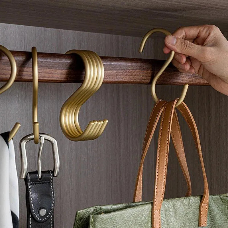 LuxeHold | Elegante S-vormige haakhouders, stijlvolle metalen kledinghangers, (set van 5)
