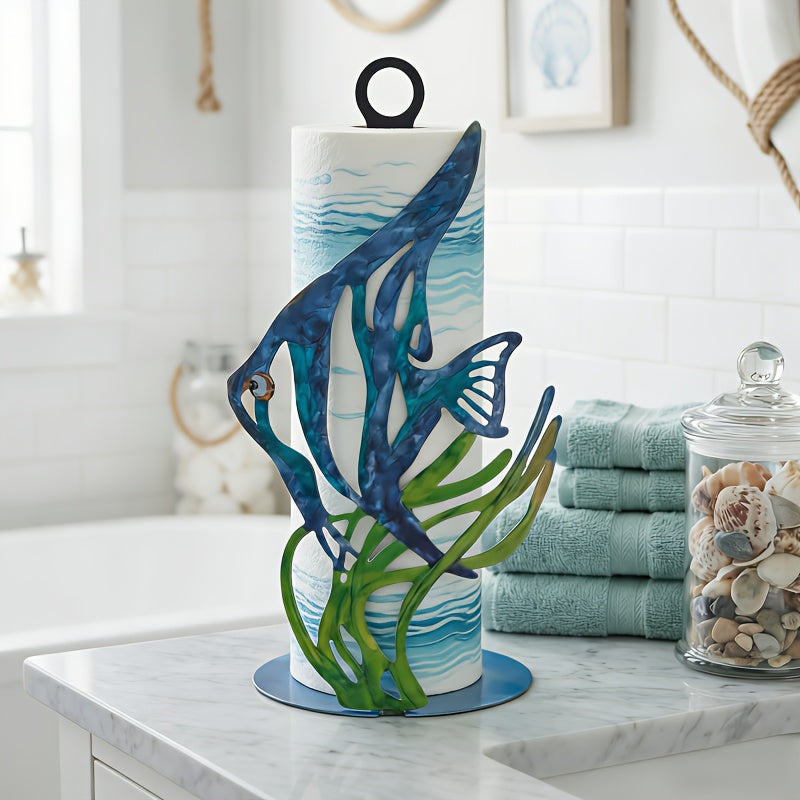 MarineElegance | IJzeren Zeepaardje Tissuehouder – Oceaanthema Decoratieve Servettenbox