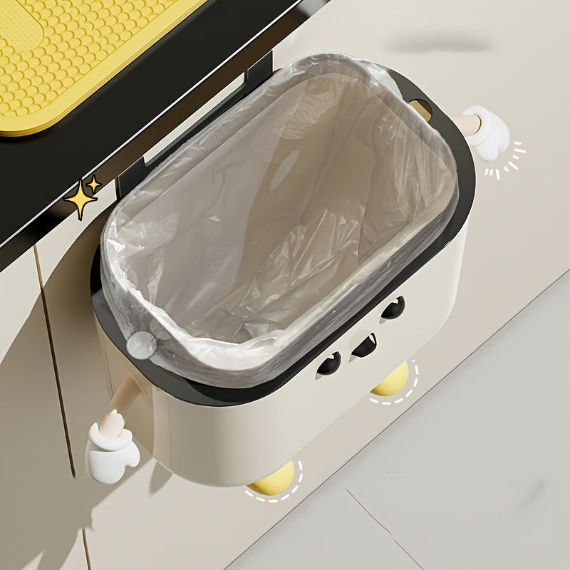 HappyBin | Stijlvolle afvalbak en opbergmand voor aan de muur, lekvrij, grote opening, cartoonontwerp