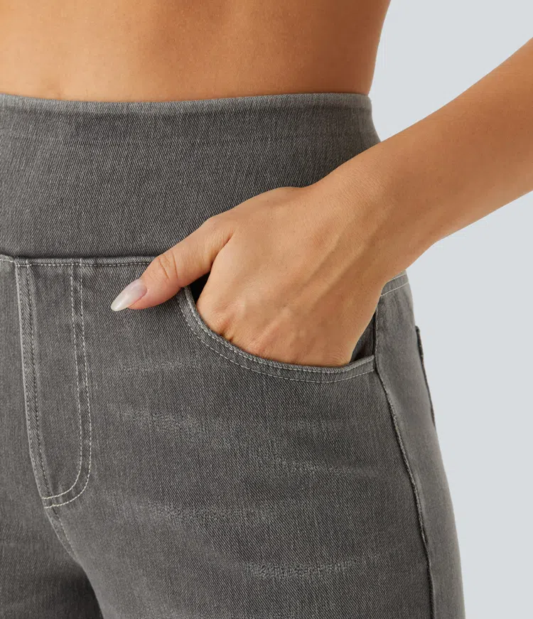 Rexina | Dames high-waisted wijde jeans – Comfortabele stretchdenim, trendy losvallende casual broek