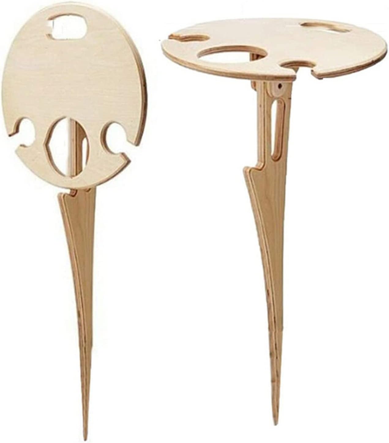 SpikeTable | Opvouwbare Buiten Wijn Tafel – Handgemaakt Berkenhout, Grondpiek