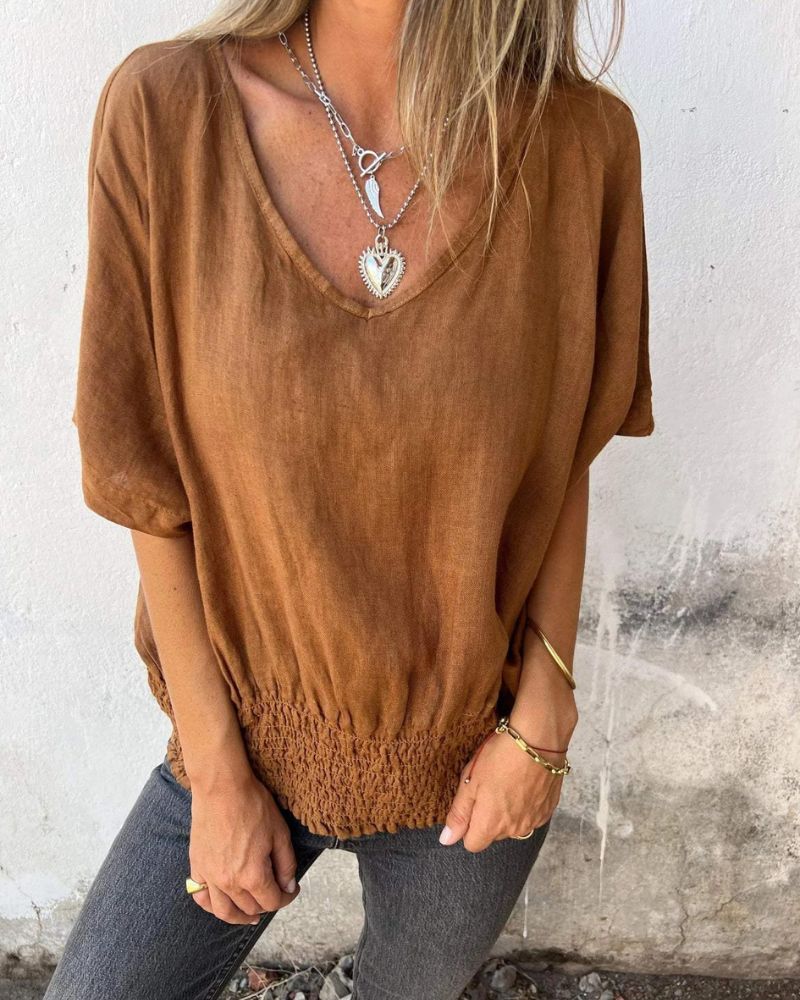 Solene | Chique zomertop voor dames – Lichte blouse met relaxte pasvorm