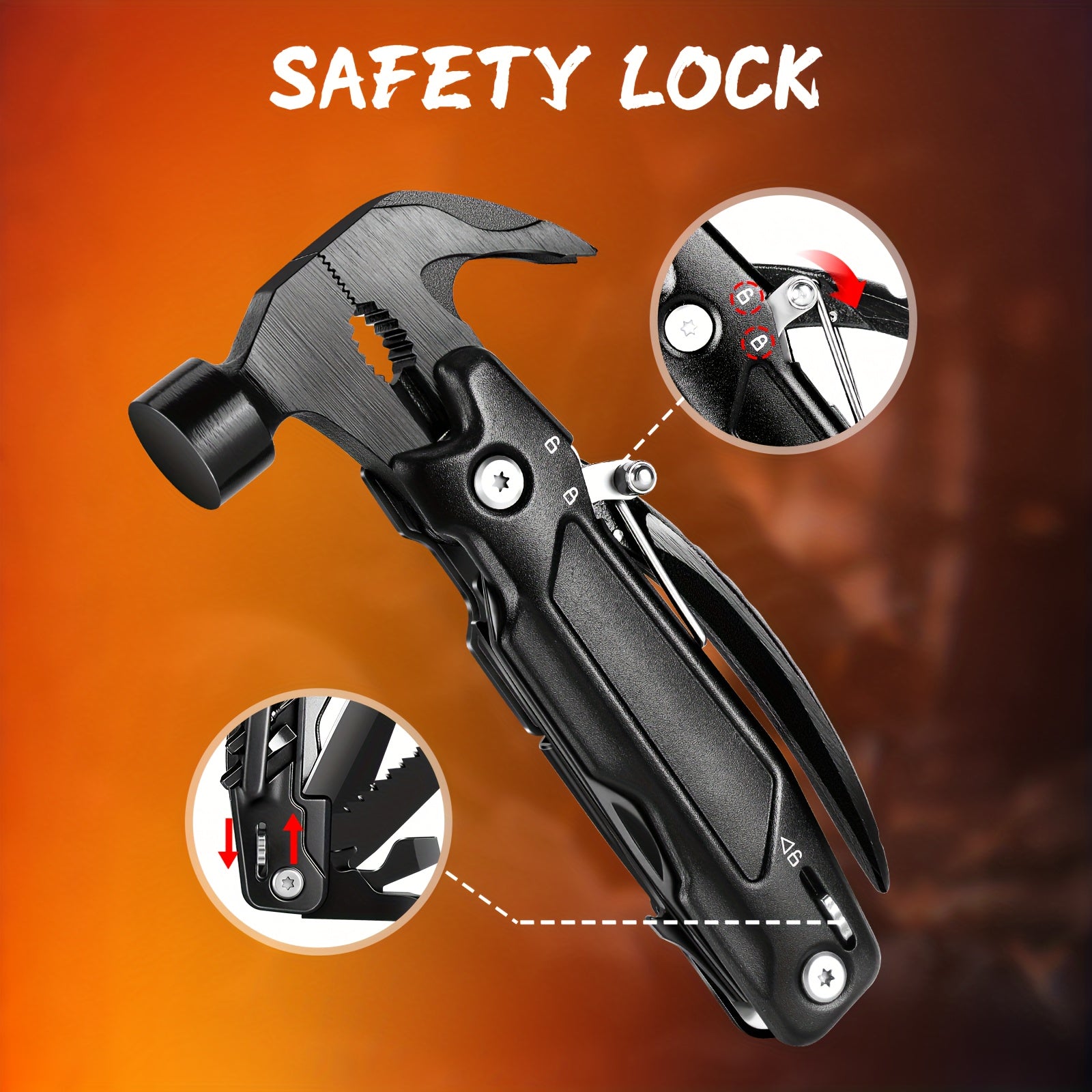 PockeTool | 14-in-1 multitoolhamer met tang, zaag en schroevendraaier – compacte survivaltool