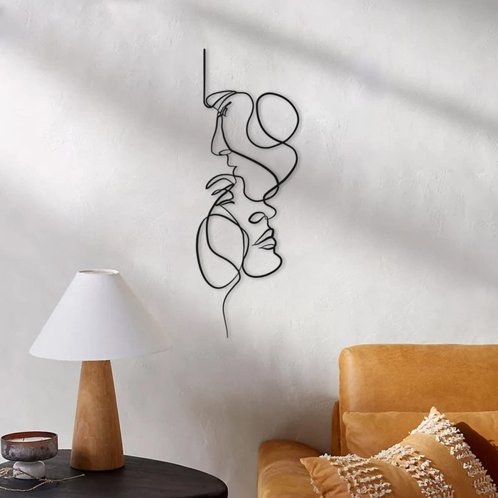 FerroFlow | 3D abstracte metalen wanddecoratie, minimalistische ijzeren sculptuur voor woonkamer