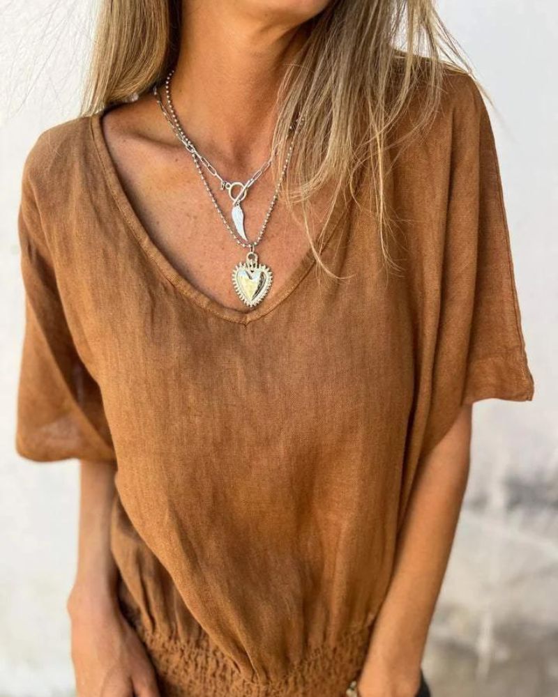 Solene | Chique zomertop voor dames – Lichte blouse met relaxte pasvorm