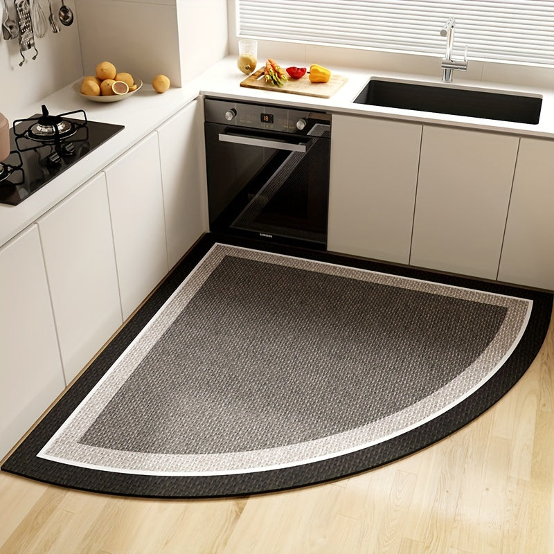 SpillGuard | Waaiervormige keukenmat – antislip, absorberend rubber en technisch doek, antivermoeidheidsmat