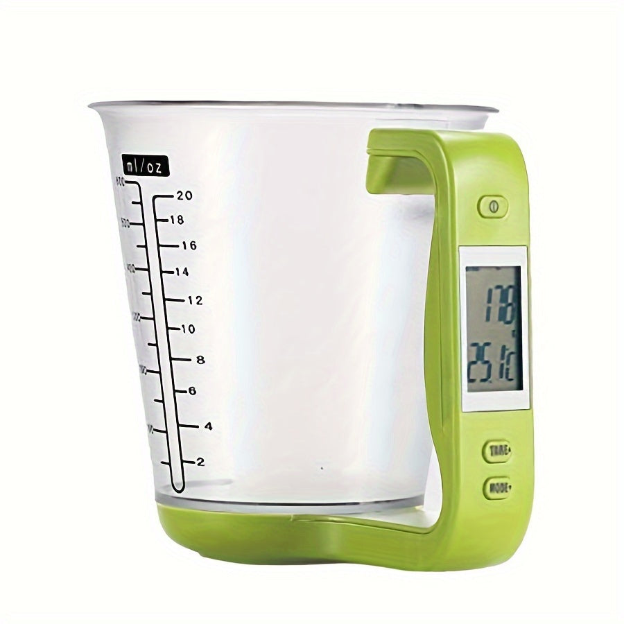 ScaleCup | Compacte digitale keukenweegschaal met LCD-scherm, precieze maatbeker, beker