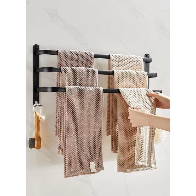 SleekBar | 80 cm handdoekstang – Zwart wandgemonteerd handdoekenrek, badkameraccessoire