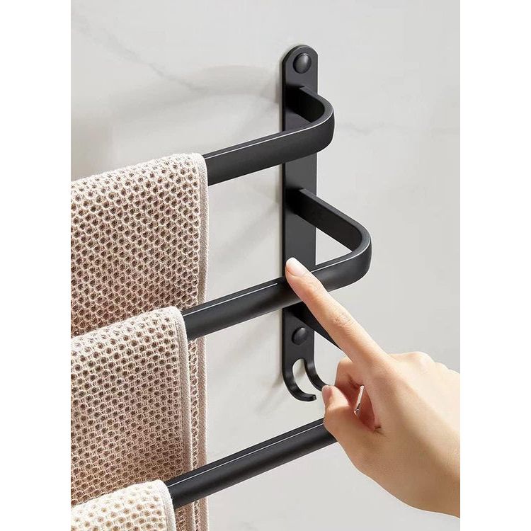 SleekBar | 80 cm handdoekstang – Zwart wandgemonteerd handdoekenrek, badkameraccessoire