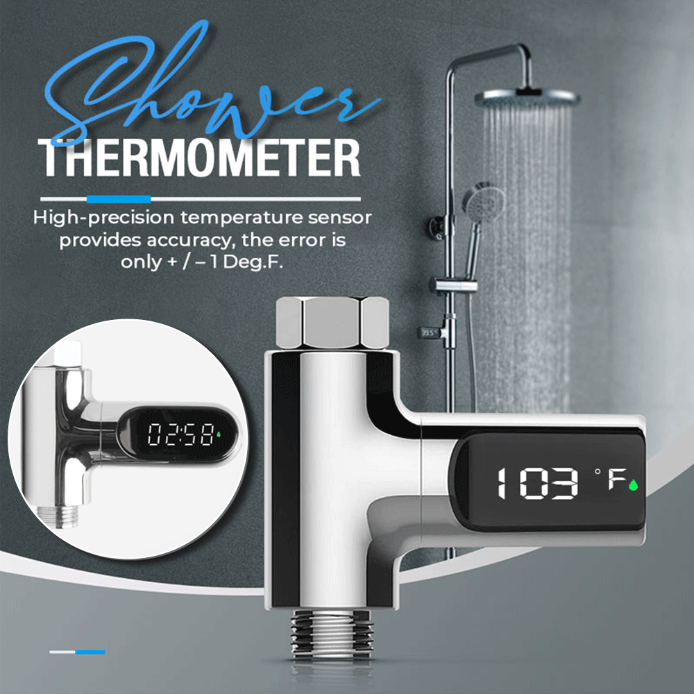 ShowerSense | LED-douchethermometer – 360° draaibare, batterijloze watertemperatuurmonitor