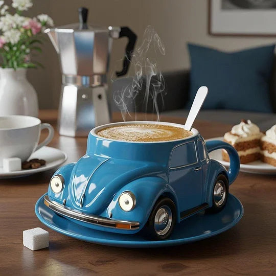 BeetleCup | Beetle Car keramische koffiemok – Unieke 3D-thee- en koffiemok in de vorm van een auto