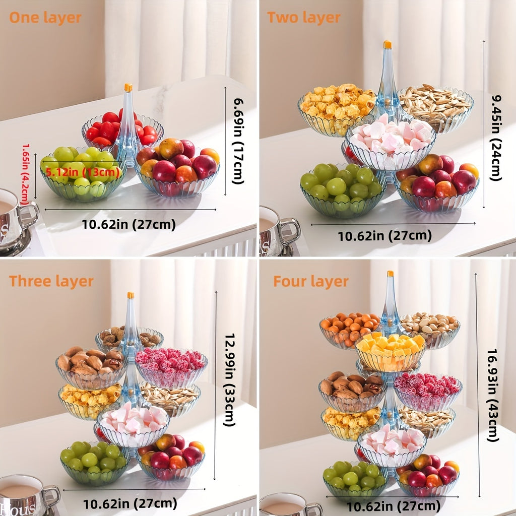 TierFruit | Moderne stapelbare fruitschaal- en snackschalenset met meerdere lagen