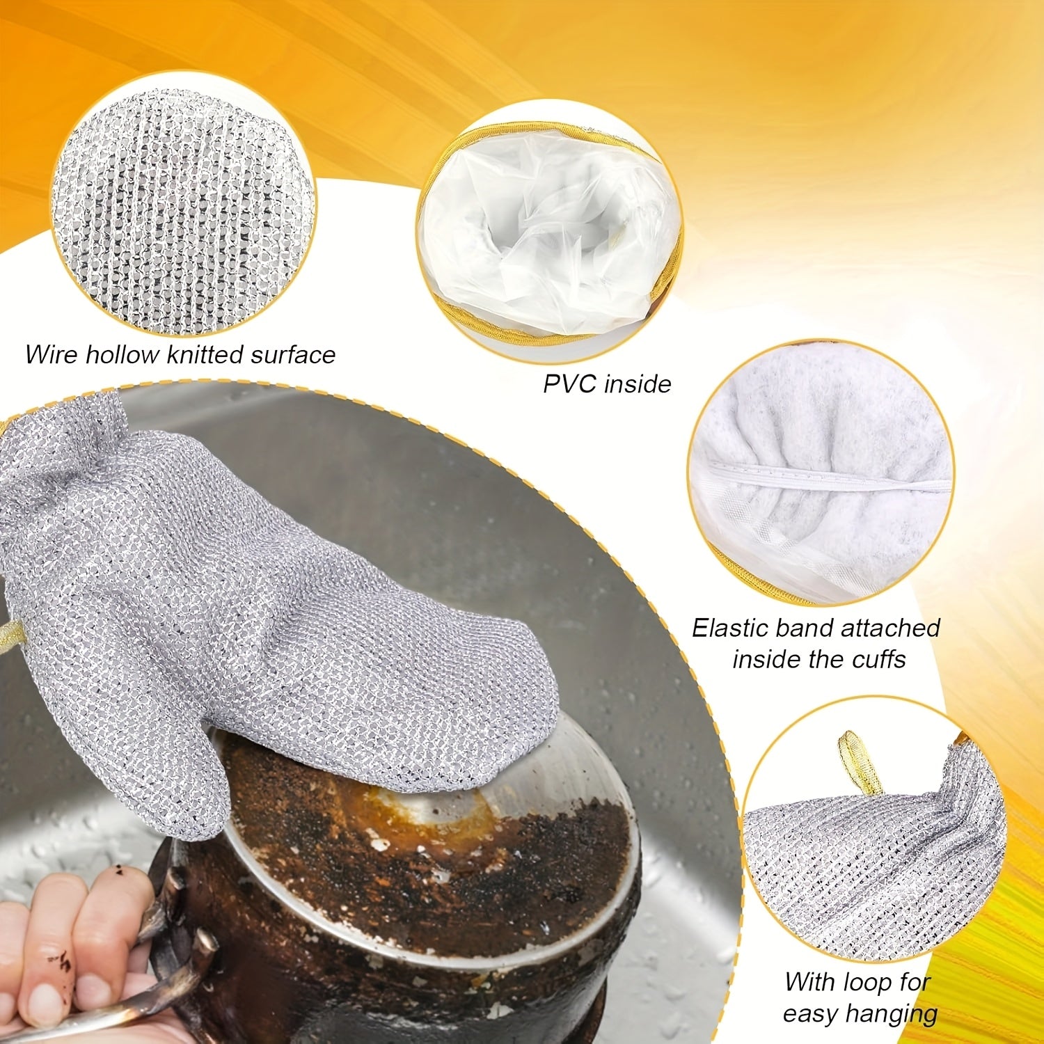 GloveScrub | 2 paar (4 stuks) schuurhandschoenen en schoonmaakdoekjes – multifunctioneel afwassen