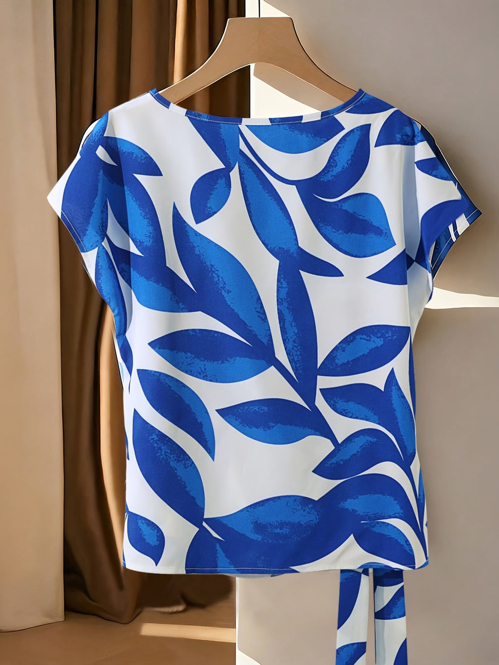 Mirell | Casual-elegante damestop – Blouse met print, ronde hals en lange mouwen
