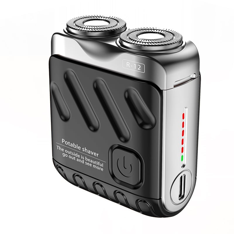 TwinTrim | Draagbaar dubbelrings elektrisch scheerapparaat - USB-oplaadbare Reisbaard & Gezichtshaartrimmer