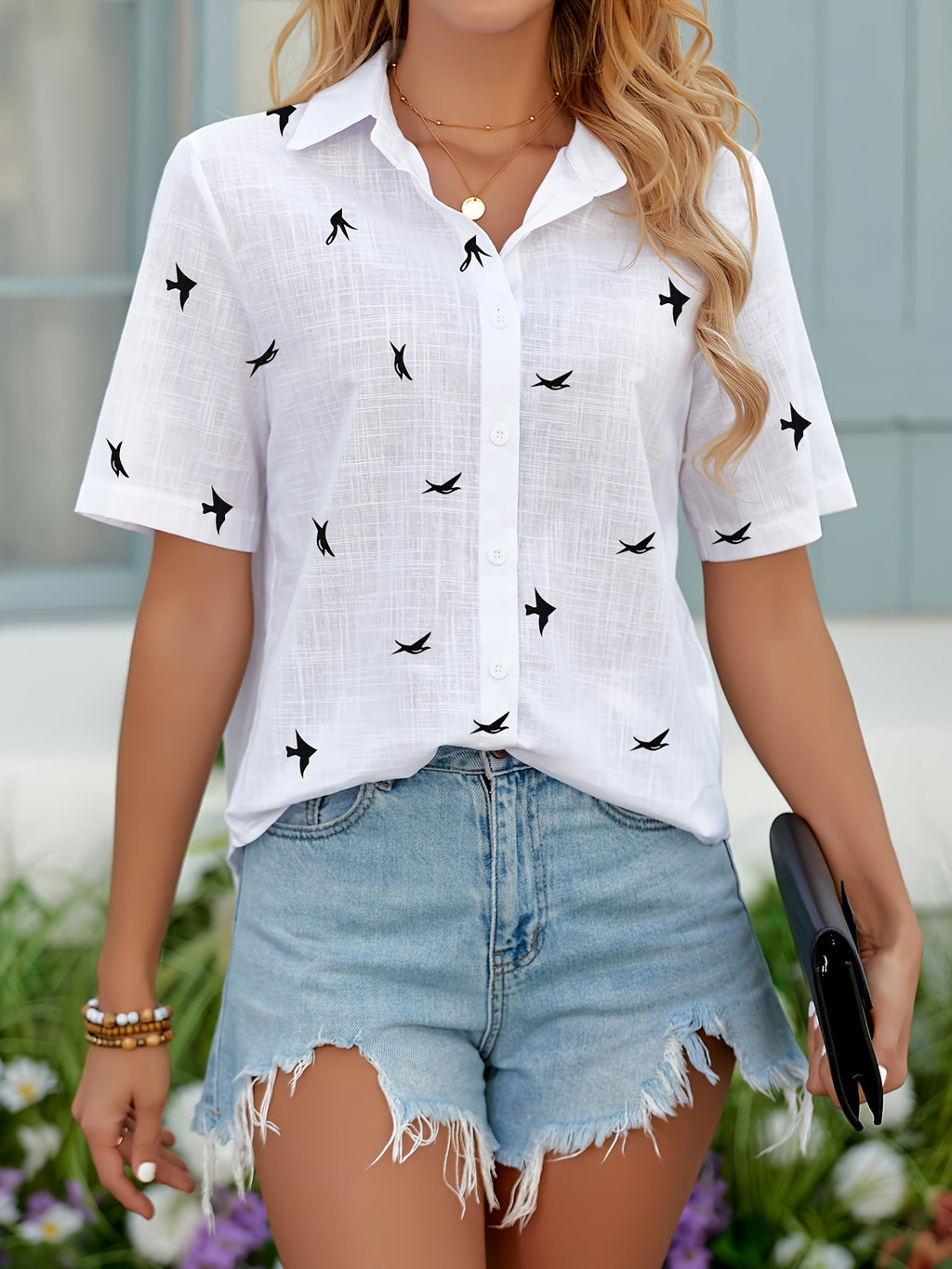 Rosalia | Dames Casual Shirt met Korte Mouwen en Knopen – Lichtgewicht, Ademend Zomertopje