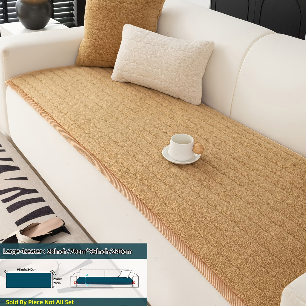 SnugWrap | Slipvaste Sofa Overtrek van Dik Pluche - Machinewasbaar, Huisdiervriendelijke Bankbeschermer voor de Woonkamer