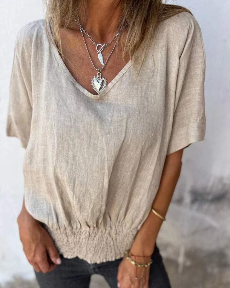 Solene | Chique zomertop voor dames – Lichte blouse met relaxte pasvorm