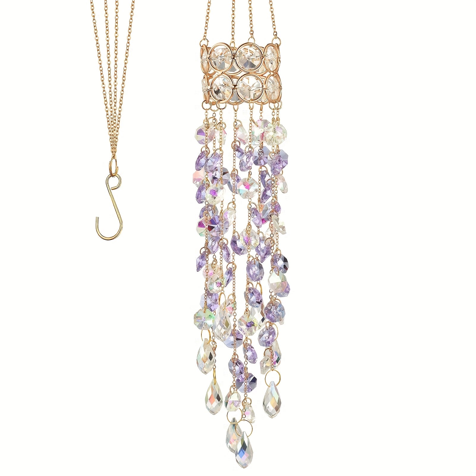 SunPrism | Kristallen Zonnevanger Raamhanger, Verguld Prisma Suncatcher, Regenbooglicht Maker