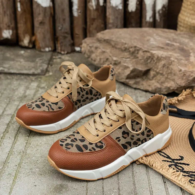 ProwlWalk | Dames Casual Sneakers met Luipaardprint – Stijlvolle Comfortabele Schoenen