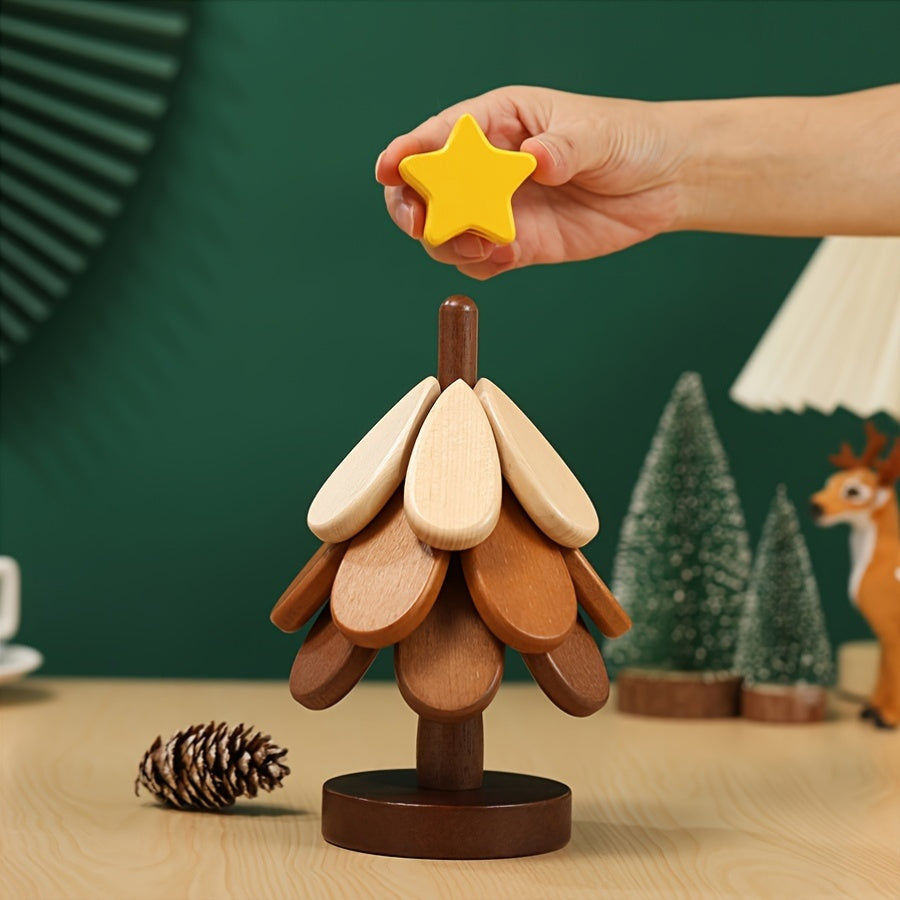 FestivCoast | Houten kerstboom onderzetters met standaard – 3 stuks, creatief boomvormig, hittebestendig