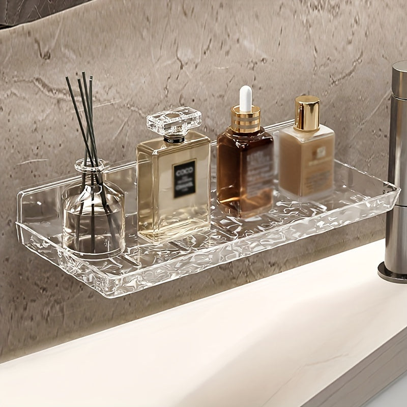 LuxeNook | Wand gemonteerde badkamer wastafel plank met holle drainage, Plastic opslag voor badkamer organisatie