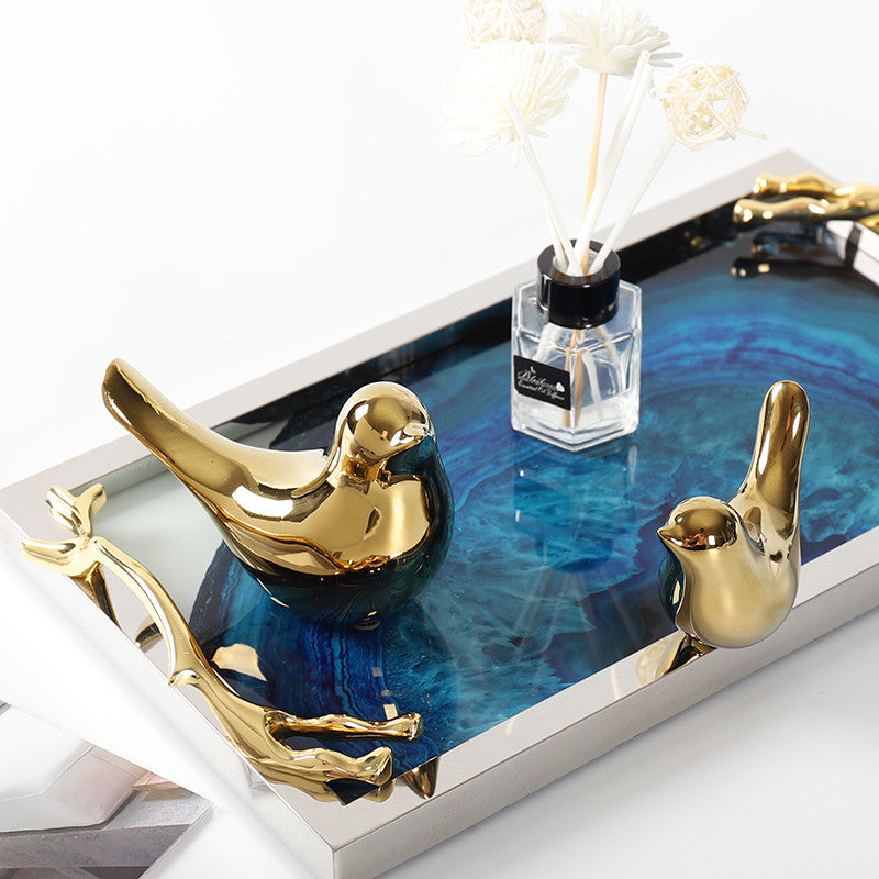 DazzleChirp | Elegante gouden keramische vogelbeeldjes