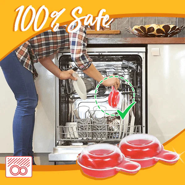 BrekkiBite | Mini-eiersandwichmaker voor magnetron, gepocheerde eieren,  anti-aanbaklaag, snel ontbijt