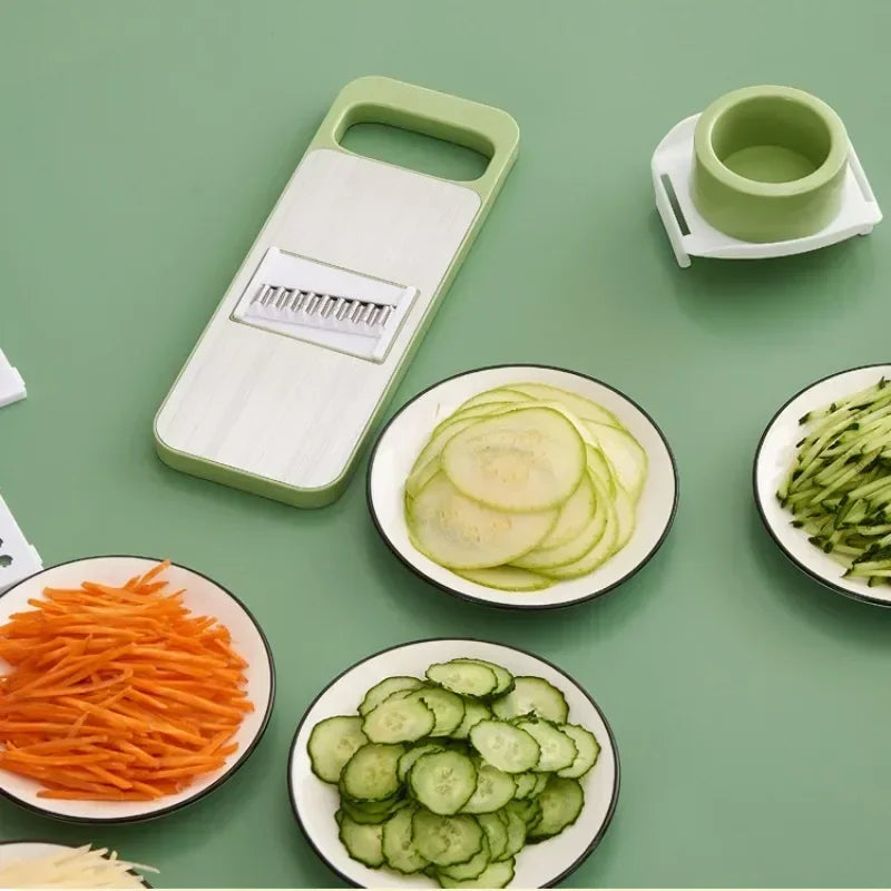 VegCutPro | 5-in-1 Multifunctionele Groentesnijder, Snijder & Hakker met Handbeschermer