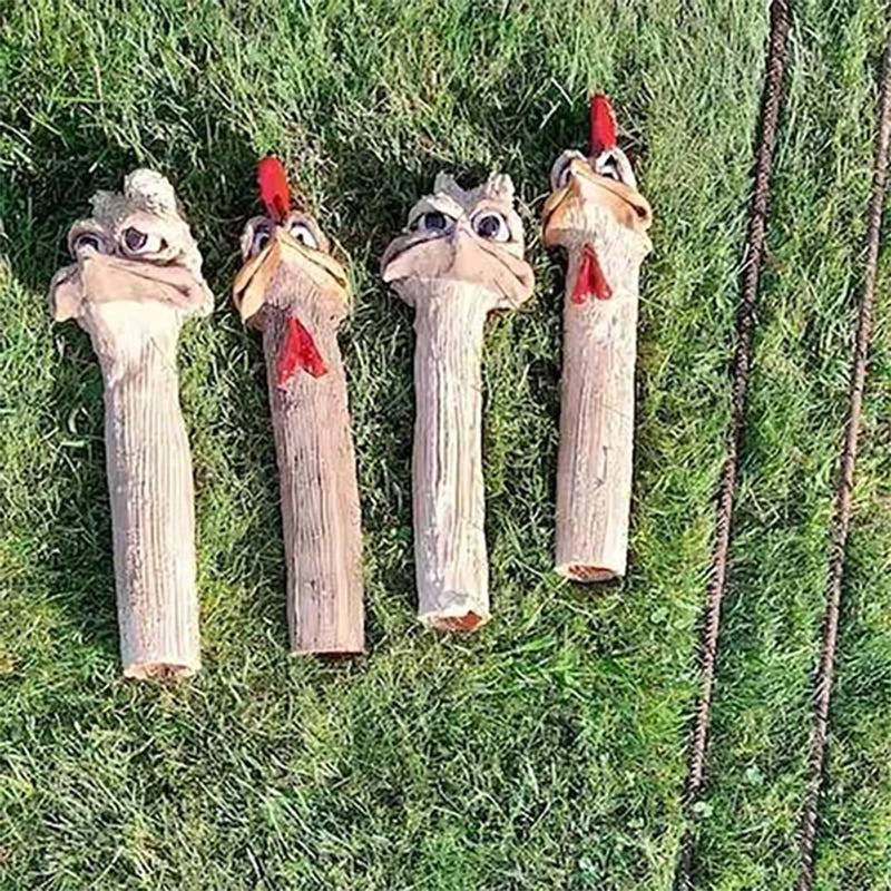 TricksterBird | Grappige Tuindecoratie – Verborgen Langnek Kip/Ostrich Beeld