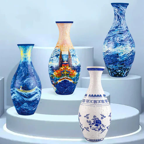 VaseCraft | 3D Puzzelvaas - Decoratieve Bloemenvaas met Verwijderbare Waterhouder, Creatieve DIY Woondecoratie, Uniek Modern Ontwerp