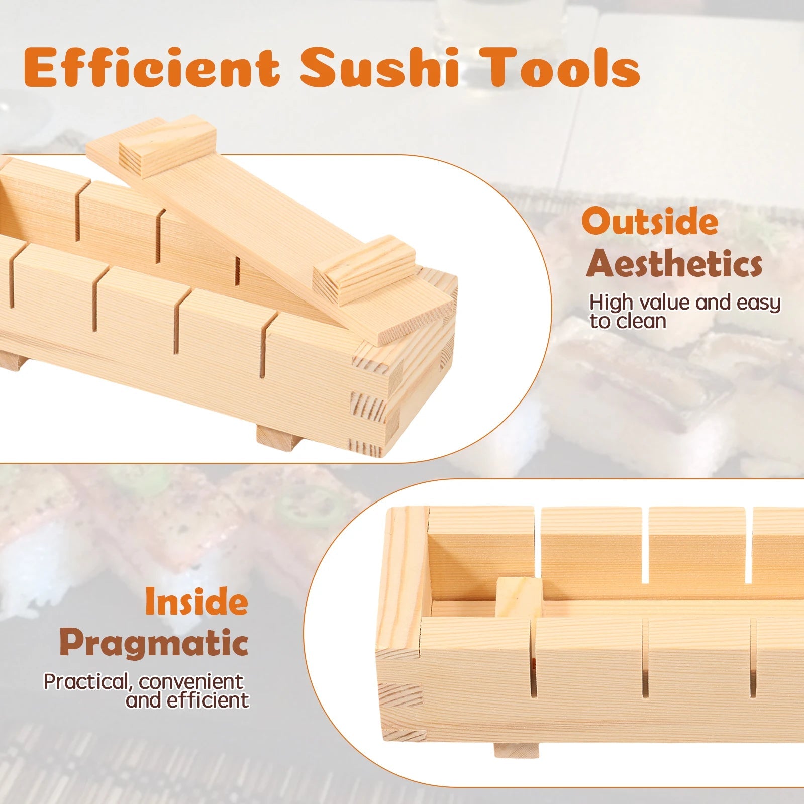 SushiForm | Handgemaakte Houten Sushi Persvorm – Traditionele Oshizushi Maker