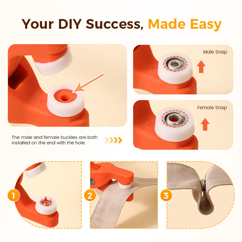 SnapSmith | Metalen drukknopen en tanggereedschapsset – DIY-kledingknutselset met opbergdoos