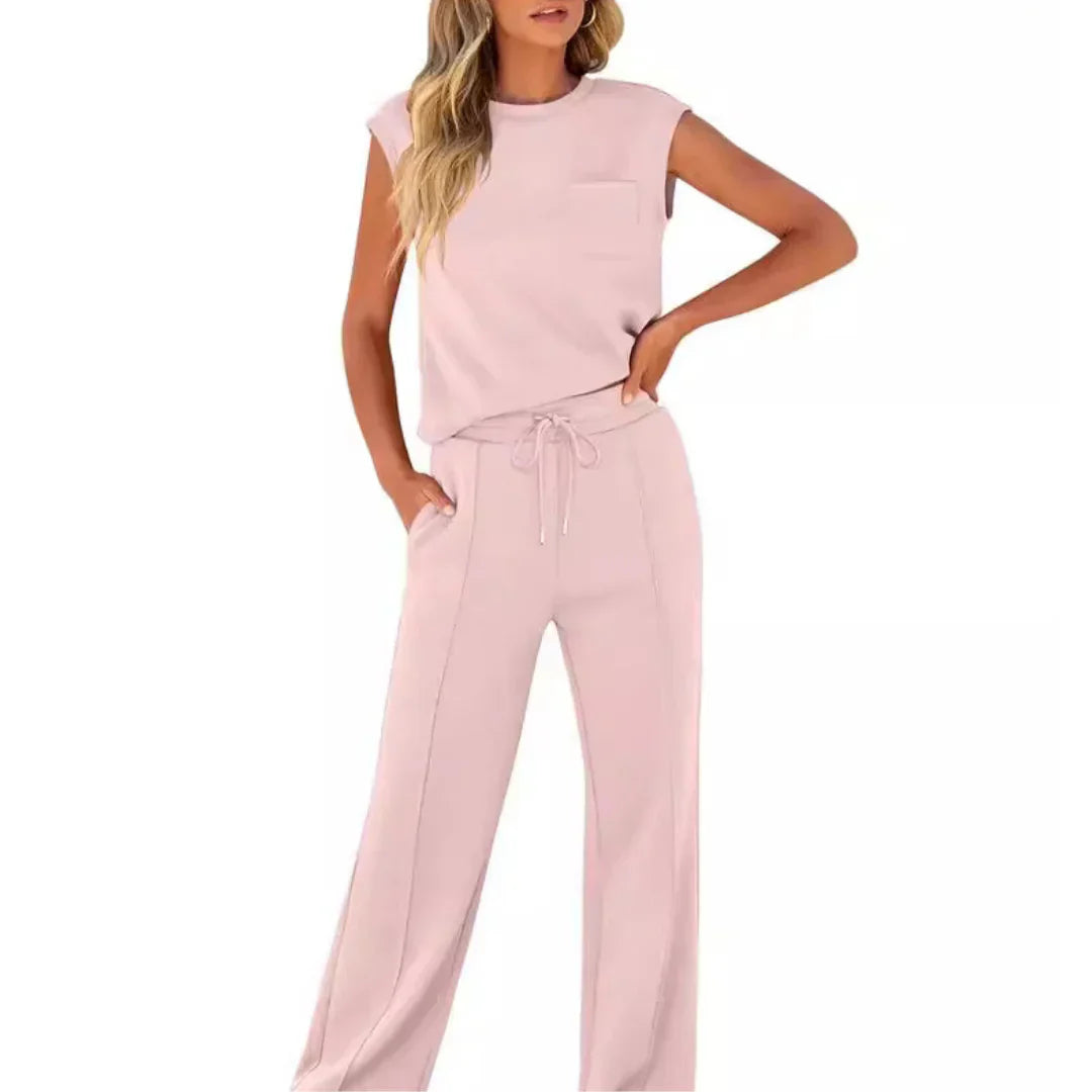 Fumi | Dames zachte zomerse loungewear set – 2-delige casual bijpassende set
