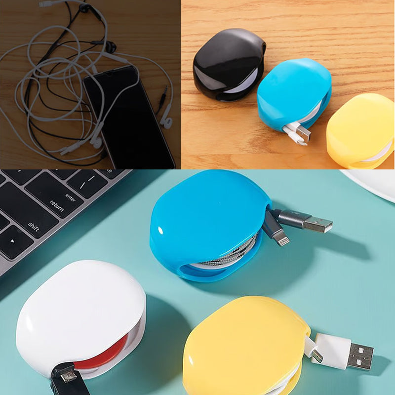 WireWhirl | Automatische snoeroproller – intrekbare kabelorganizer voor thuis en op kantoor