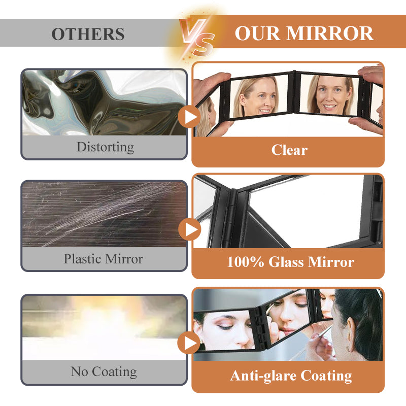 Reflexa | Compacte draagbare opvouwbare make-up- en kaptafelspiegel – verstelbare standaard