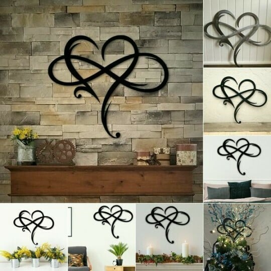 LoveLoop | Metalen wanddecoratie voor oneindige liefdeshartjes - Moderne metalen wanddecoratie