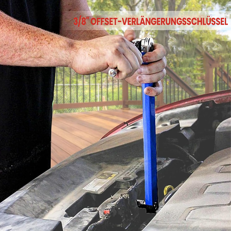 TorqueReach | Zware lange verlengmoersleutel met offset - klein bereik, hoog koppel