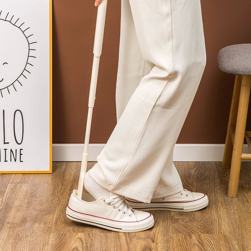 ShoeGlide | Verstelbare telescopische schoenlepel 38-95 cm – Uitschuifbare metalen schoenlepel met lange steel