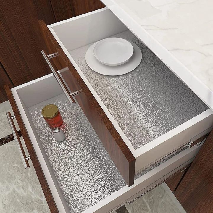 OilGuard | Zelfklevende aluminiumfolie keukenachterwand - oliebestendig, waterbestendig