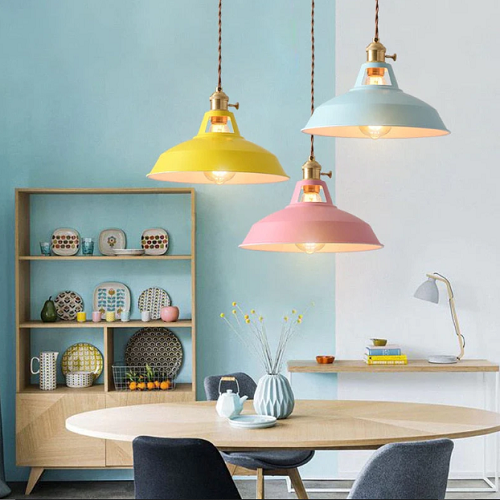 PastelAura | Vintage Pastel Metalen Hanglamp