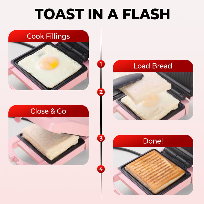 Grillio | Multifunctionele 3-in-1 ontbijtgrill - elektrische sandwich-, wafel- en panini-maker