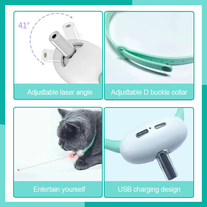 LaserPurr | Intelligente laserhalsband voor katten – oplaadbaar via USB, verstelbare pasvorm