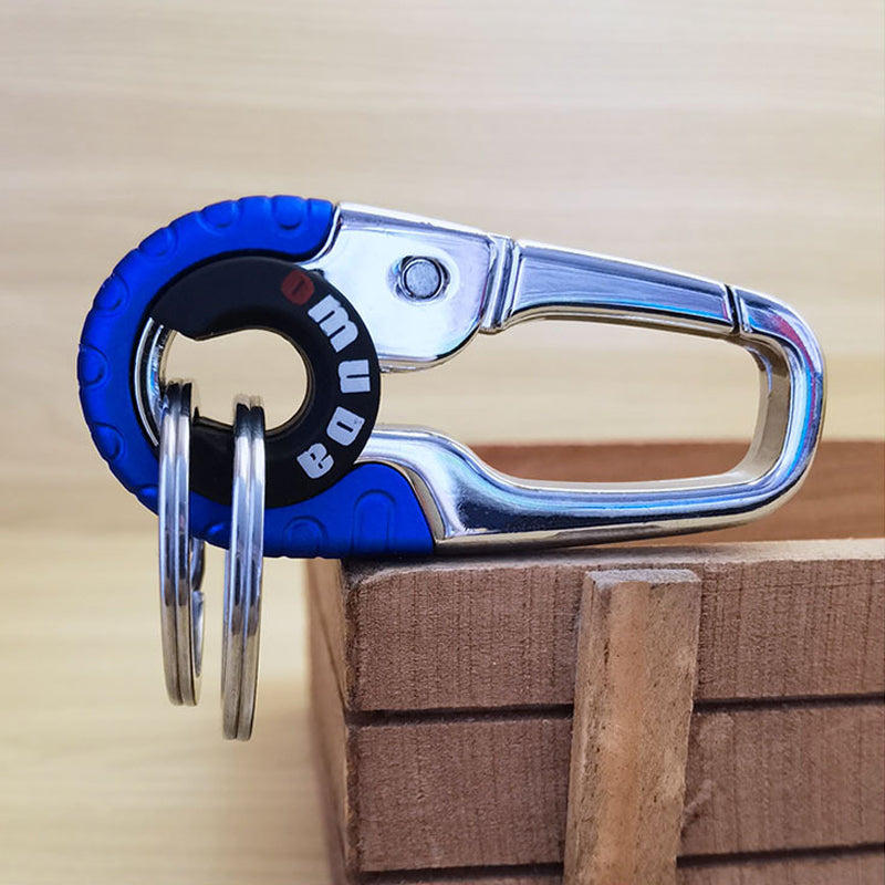 KeyMaster | Metalen karabijnhaak sleutelhanger - draagbare bergbeklimmen Clip met 2 ringen, Anti-Lost Outdoor EDC sleutelhouder