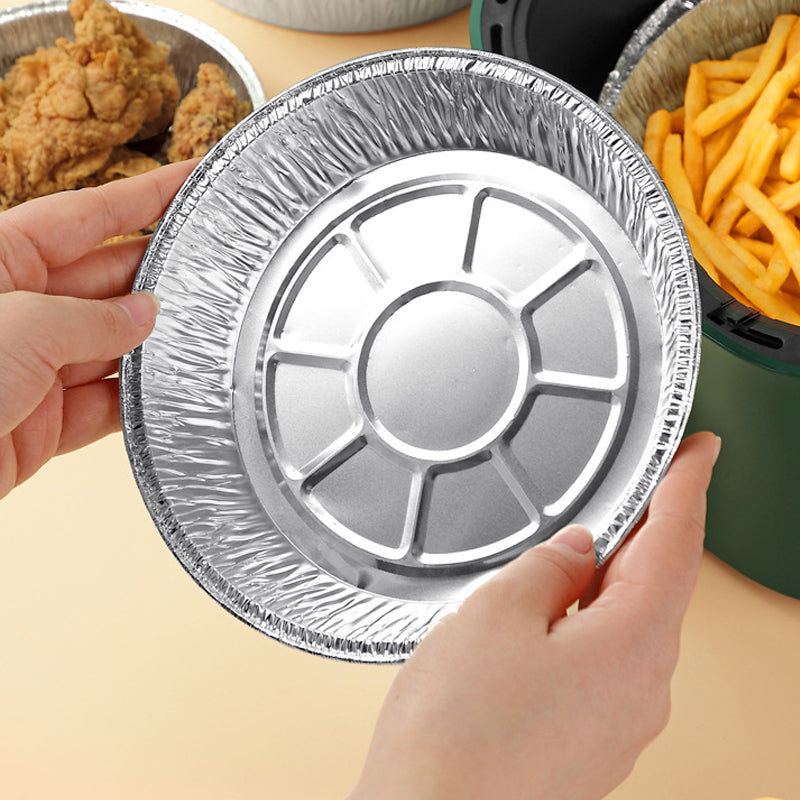 CrispFoil | Ronde bakplaten van aluminiumfolie - wegwerp pannen van aluminiumfolie voor de friteuse, oven en magnetron