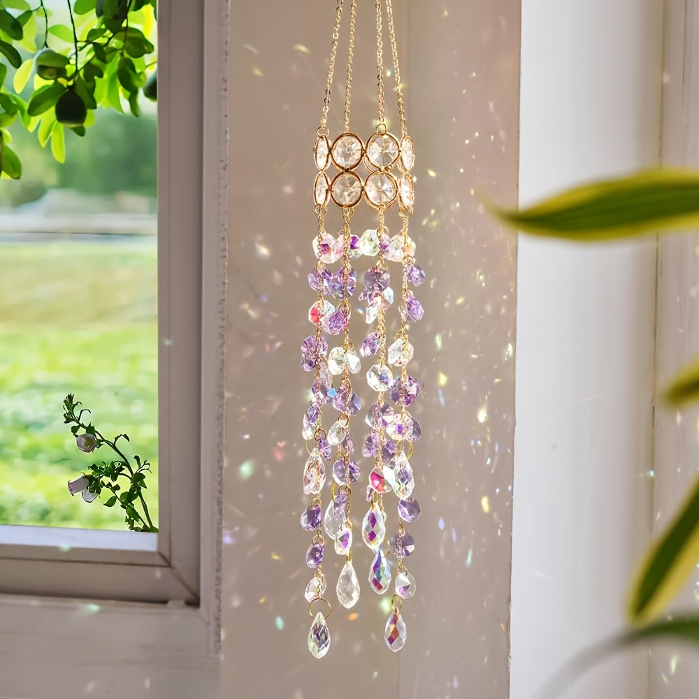 SunPrism | Kristallen Zonnevanger Raamhanger, Verguld Prisma Suncatcher, Regenbooglicht Maker